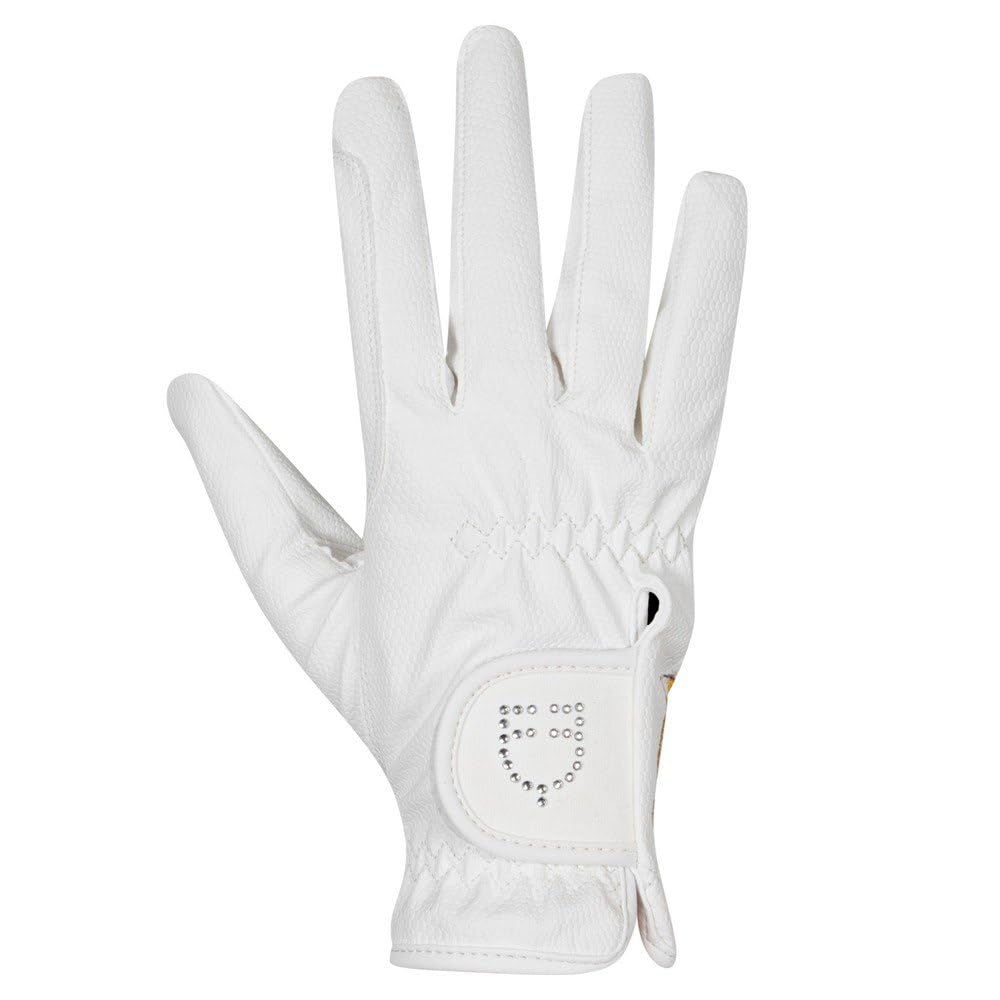 Guanto in Tessuto Tecnico con Glitter S, Bianco