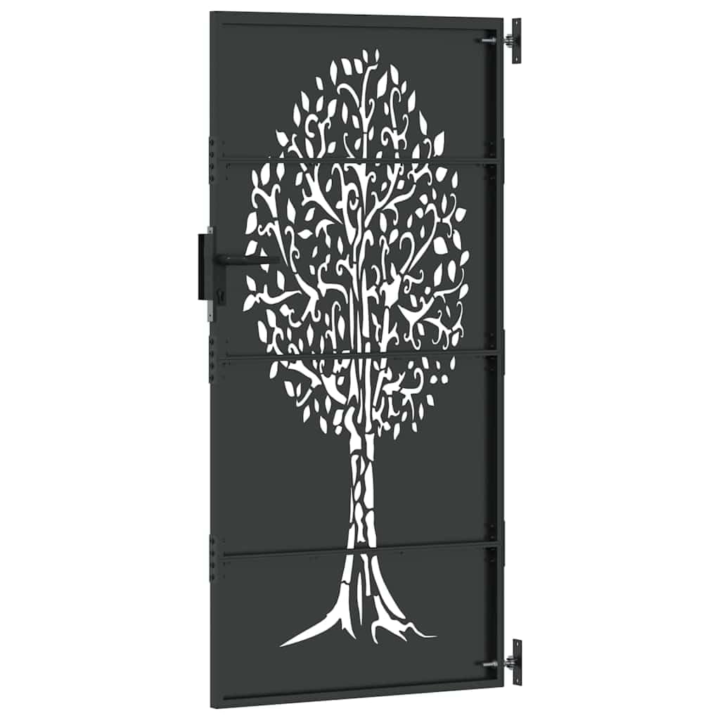 Refined Puerta de jardín, Puerta de Jardín 100 x 200 cm Diseño de Árbol de Acero Corten