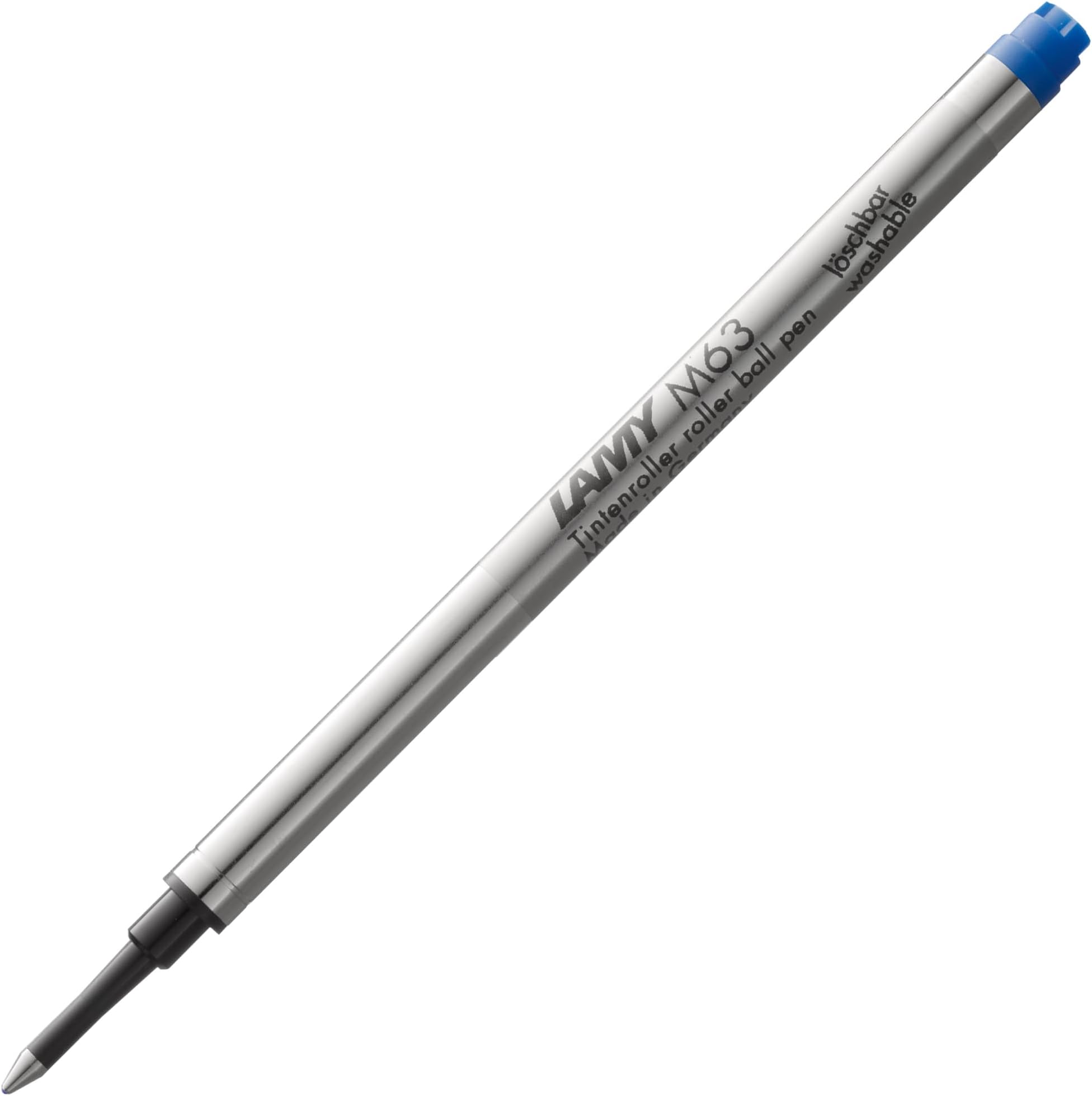 M63 large-capacity metal rollerball refills - Original replacement refills for all rollerball pens with cap - Document-proof - Medium line width in blue ink