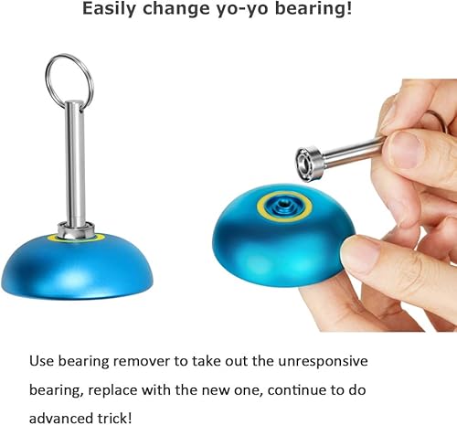 Miniatura 6 de Yoyo Strings - Juego de 25 cuerdas de repuesto YOYO, 2 rodamientos Yoyo que no responden + 2 ejes (0.47 pulgadas), cuerda de Yoyo de poliéster