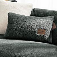 WIWIDANG Sherpa Fleece antislip bankhoezen, dikke pluizige zachte warme pluche bankhoes, hoeksectionele L-vormige vorm 1-, 2-, 3-zits hoes (blauw, 70 x 120 cm