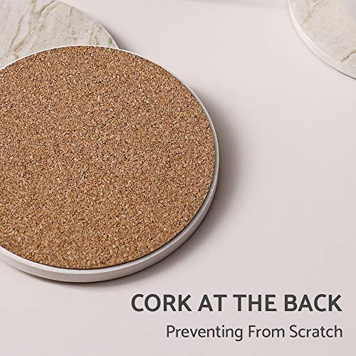 image for LIFVER Coasters for Drinks, Set of 6 Absorbent Coasters with Holder, H