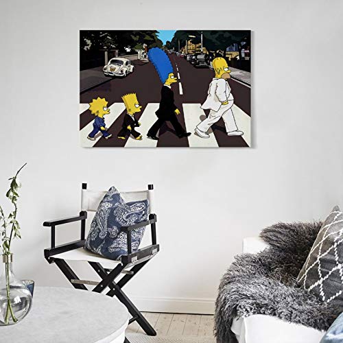 LIULANG Beatles Abbey Road Parody Impression sur toile pour chambre familiale moderne 20 x 30 cm - Les Beatles, Paul McCartney, John Lennon, RIngo Starr, George Harrison LIULANG Beatles Abbey Road Parody Impression sur toile pour chambre familiale moderne 20 x 30 cm – Image 6