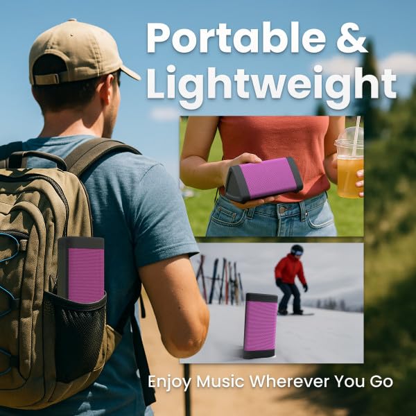 Image of OontZ Angle 3 (4th Gen) - Portable Bluetooth Speaker, 12W Stereo Sound, 24 Hour Playtime, Rich Bass, 100 Foot Wireless Range, Waterproof, Home, Outdoor, Travel, Great Gift (Pink)