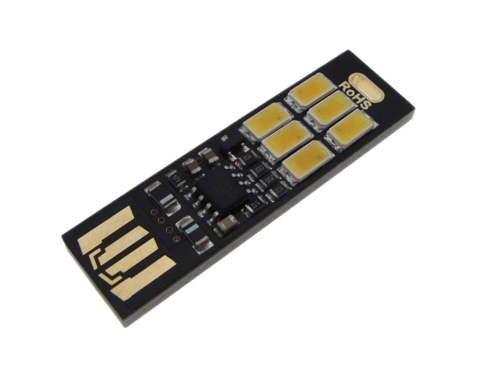 USB Night Light Pocket Dimmer Touch LED Lamp 6 LED - Warm White