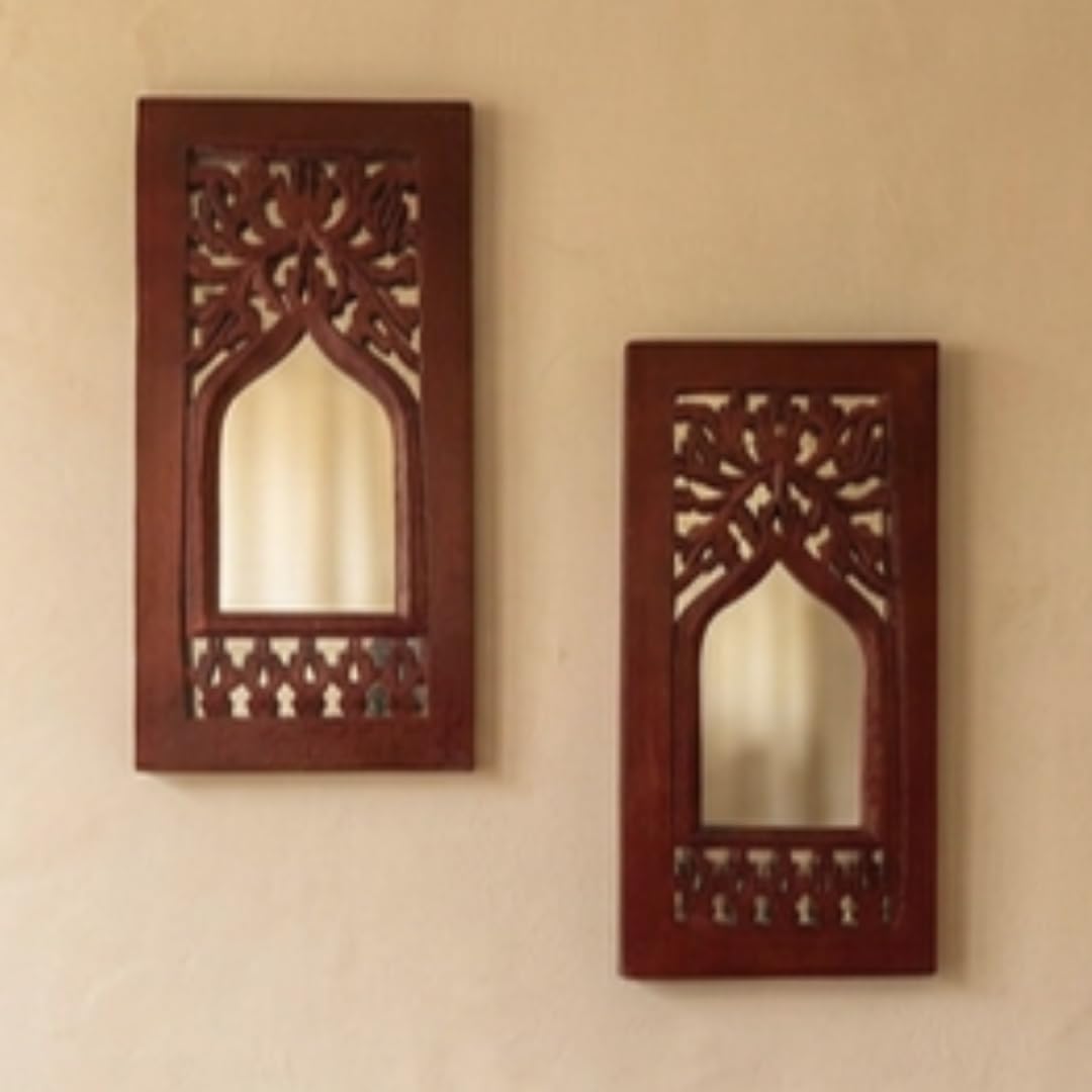Mughal Jharokha Mirror - Handmade Wooden Wall Art -8