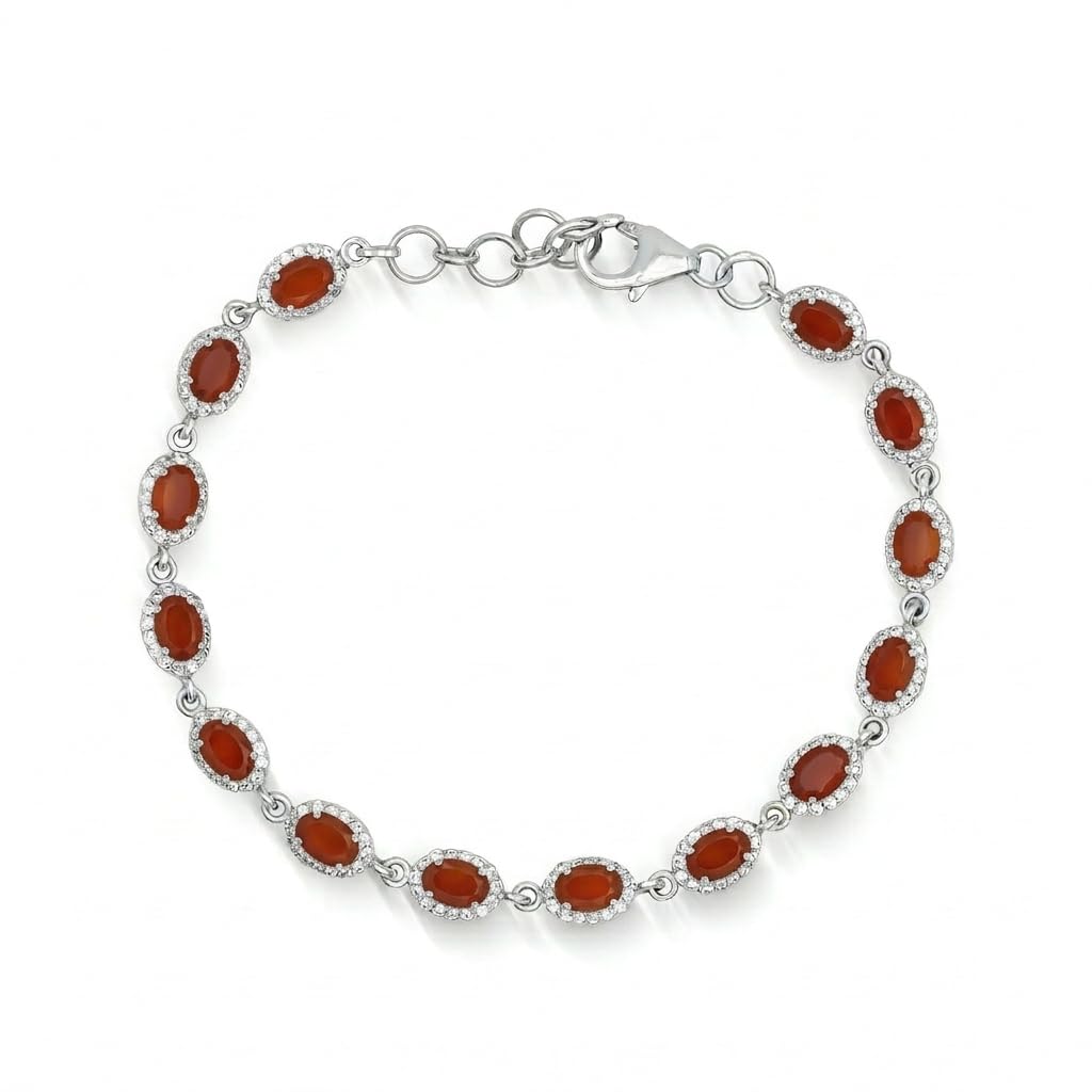 Bracelet cornaline argent 925 pour look bohème chic