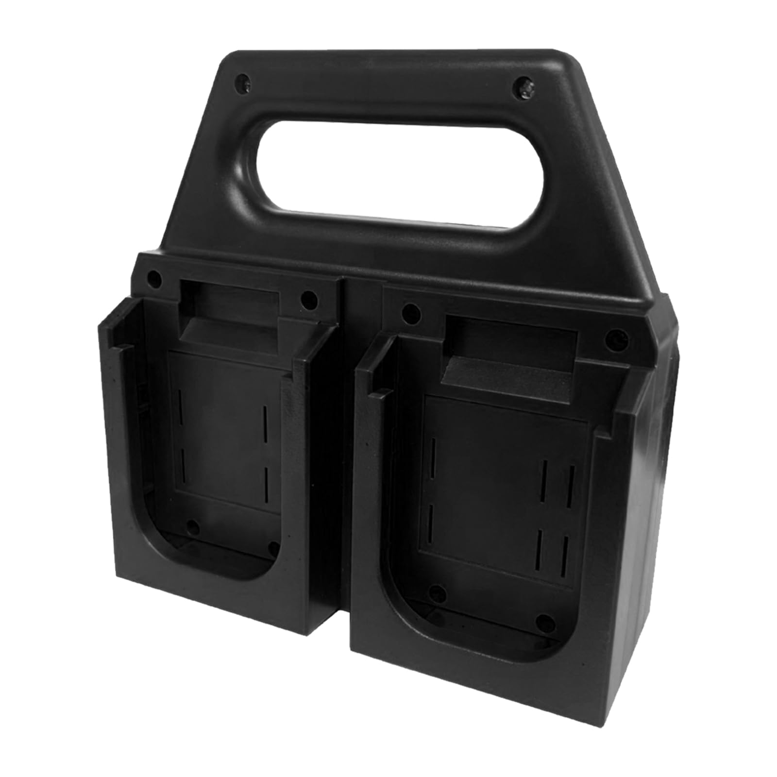 Whoasyst 4 Slots Black Battery Holder For 18V Tools Space-Saving Rack Organizes 4 Or 6 Cells Efficiently Space Saving Tool Organizers