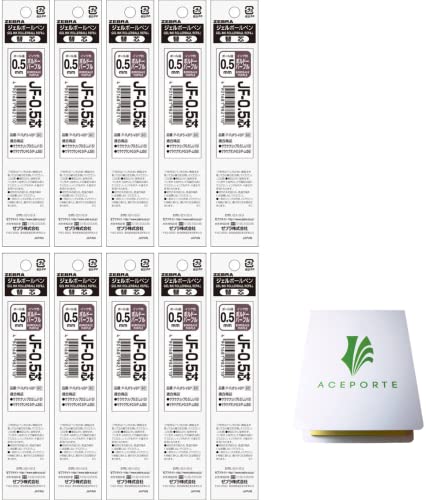 Sarasa Zebra 0.5mm Bordeaux Purple Ink 10 Refills (P-RJF5-VBP), High Speed Dry Ink Technology with Original Sticky Notes