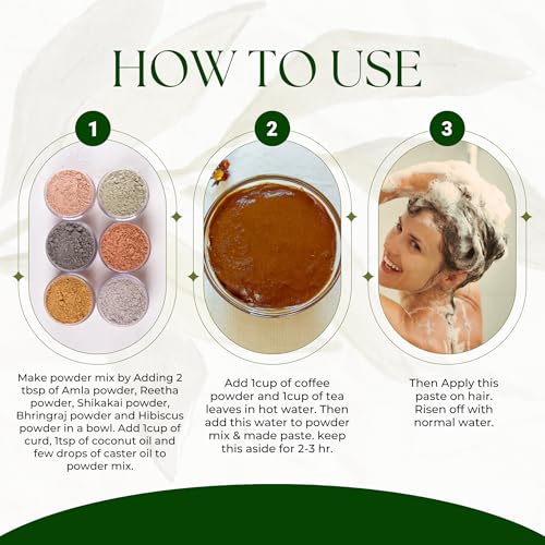 Image of Amla, Reetha, Shikakai, Hibiscus And Bhringraj Powder for Hair Growth 50 Gms Each Combo (Pack of 5)