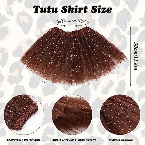 Hifot 5 Piece Cat Girl Tutu Skirt Leopard Headband Tail Bow Butterfly Costume Animal Child Cat Leopard for Party Halloween Carnival Fancy Dress - Image 3