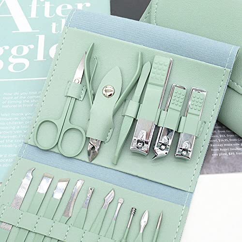 Conjunto de manicure Cortadores de unhas Ferramentas domésticas 12/16 peças Colher de orelha de aço