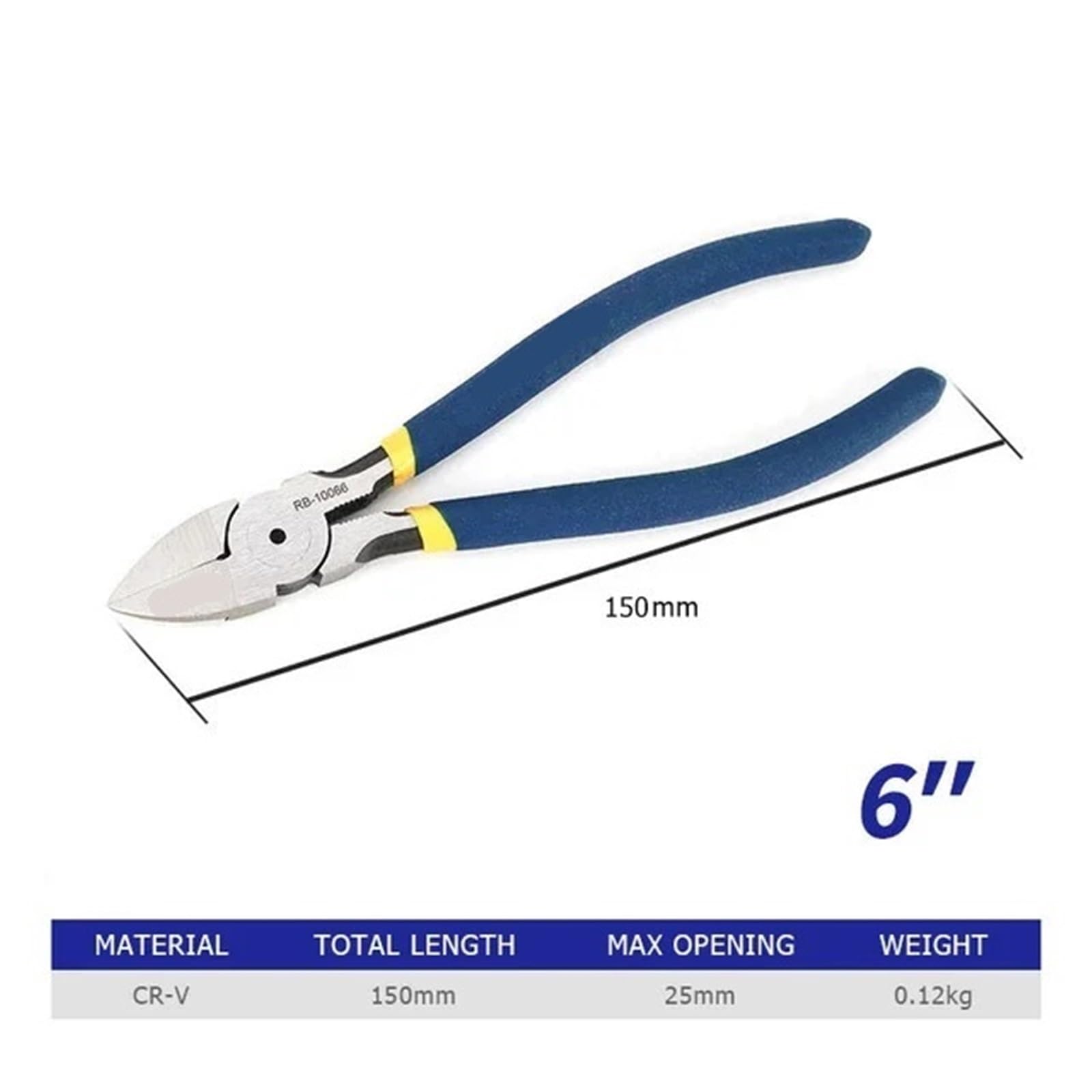 Alicates de corte diagonal de 5/6 pulgadas, herramienta for pelar cables, cortador lateral, rebabas for cables, alicates for electricistas, herramientas manuales de reparación de bricolaje, 1 unidad(6