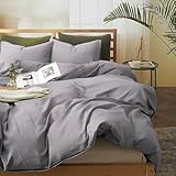 TARAN LIVING Christmas Duvet Cover with Pillow Shams Brushed Holiday Bedding Set Gift for All Seasons Thanksgiving Duvet Cover Set Pillow Cover Comforter Not Included - Gray, King (90'x104')