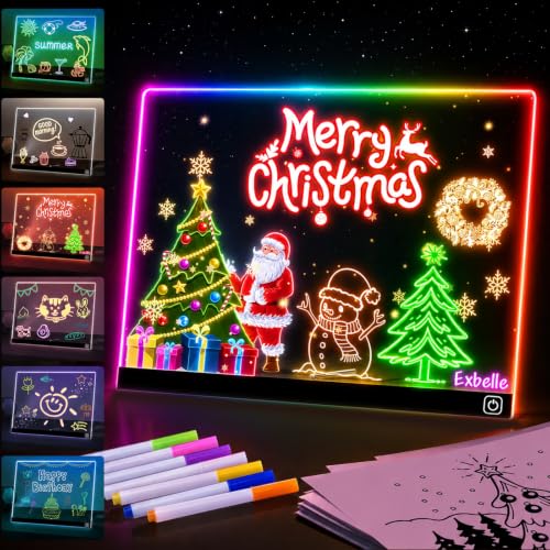 Exbelle16“ LED Drawing Acrylic Board for Kids Birthday Gift 7 Colors Light