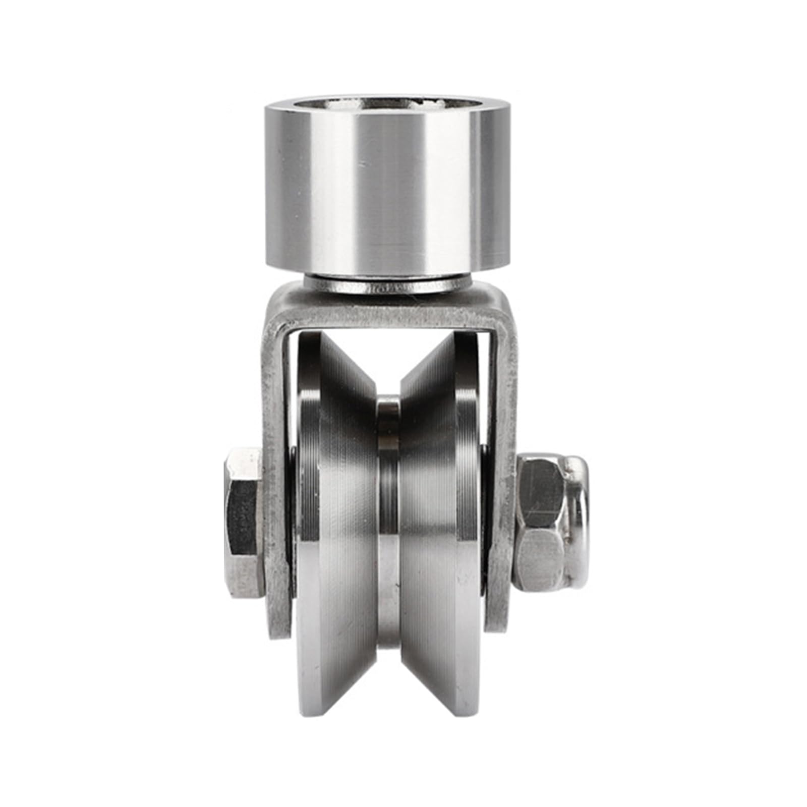 Msioytog B V/H Type Pulley 304 Steel Tractions Wheel Lock Quiet Roller Tractions Wheel Slidings Gate Roller Easy Installation