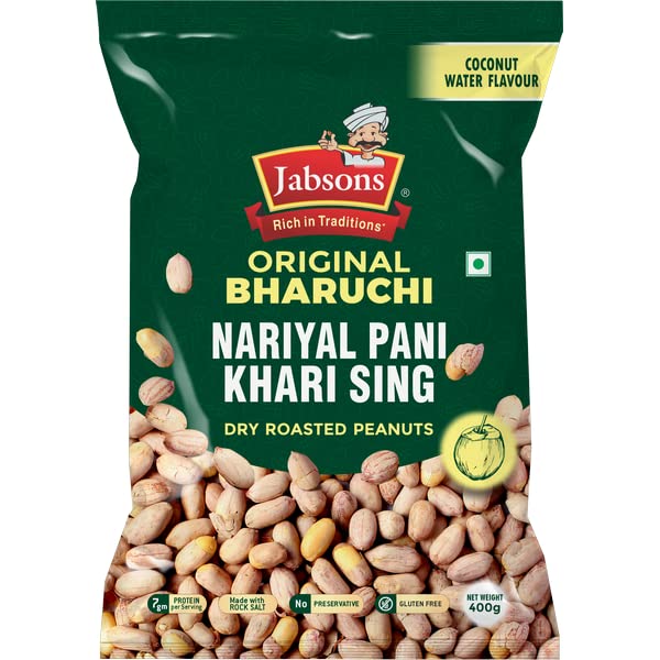 Jabsons Roasted Peanut Coconut Water Khari Sing- Pack Of 3 (400gm x 3) Jumbo Bharuchi Peanuts| Premium Roasted Moongfali |Ready to eat healthy snacks|Anytime Snack|Gluten free| Nariyal Pani Flavour - Image 4 thumbnail
