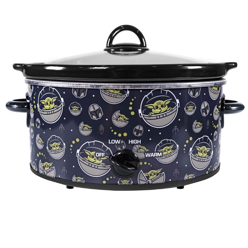 Uncanny Brands Star Wars The Mandalorian 5 Quart Slow Cooker- Easy Cooking For Baby Yoda- Kitchen Appliance