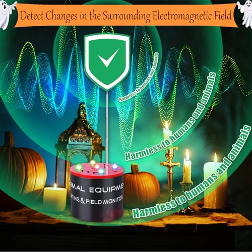 Image of Ghost Hunting Equipment - EMF Ghost Detector with 5 Adjustable Sensitivity Levels, 360 Paranormal Equipment Detection & Temperature Deviation Alerts for Professional Ghost Investigations