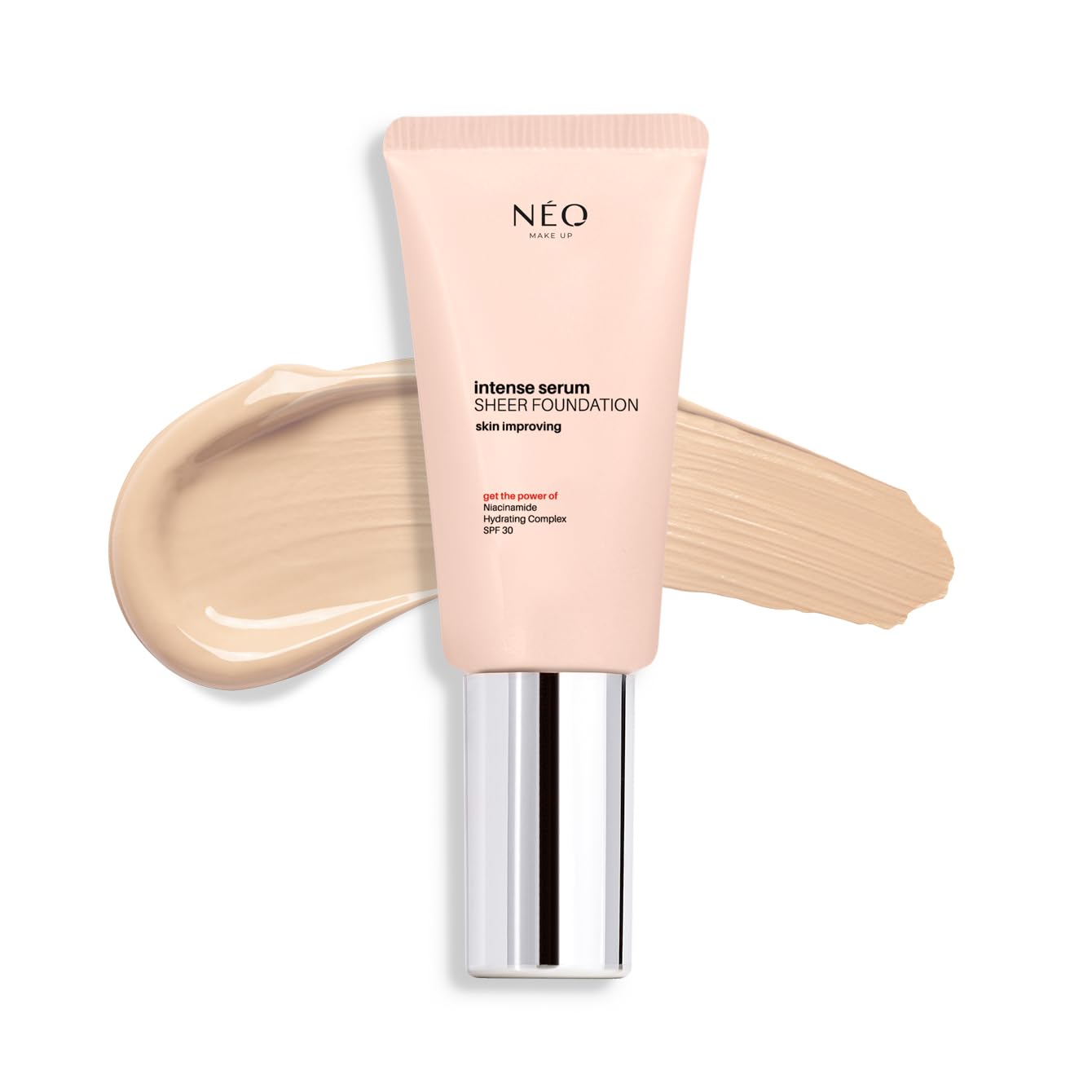 NÉO MAKE UP Fondotinta Siero Viso - Intense Serum Sheer Foundation - Make Up Idratante Viso - Skin Care - Bellezza - Fondotinta Solare - SPF 30-00 Alabaster - 30 ml