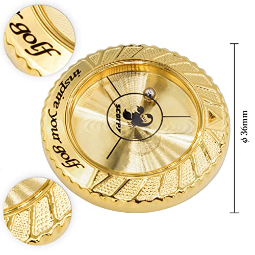 スコルピボールマーカー 水平器 名前入れ イニシャル 刻印 キラキラ マグネット 磁石 おしゃれ プレゼント ギフト ゴルフコンペ 景品 ゴルフ用品 (Polaris ゴールド 刻印有り) 6枚目