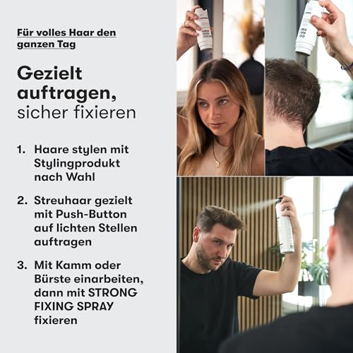 O.C. HAIRCARE Streuhaar zur Haarverdichtung - für Scheitel, kahle Stellen am Ober- und Hinterkopf - von führenden Salons empfohlen - 11 Farben - widerstandsfähige Streuhaare (Mittelbraun)