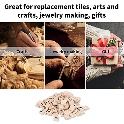 Wood Letter Tiles 100 piezas, madera compuesta color natural miniatura 6
