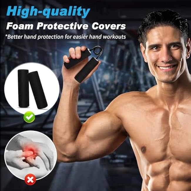 Hand Gripper Strengthener Set 50LB-300LB, Grip Strength Trainer (1/2/4/6 Pack) Forearm Strengthener for Muscle Building, Hand Sensitivity Training, Hand Rehabilitation Exercising