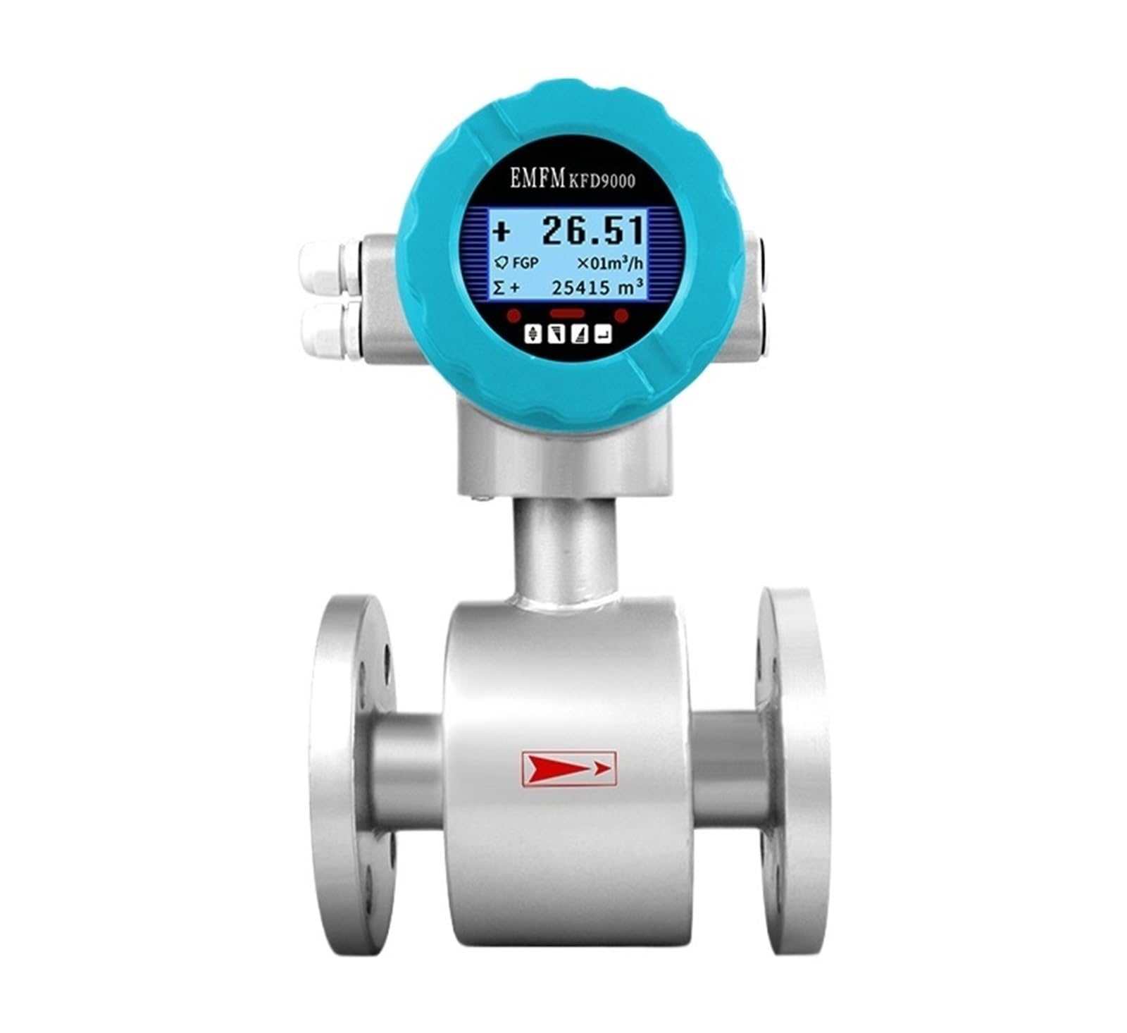 QfUxYYSLD Intelligent Electromagnetic Flowmeter Pipe Type High Precision Sewage Liquid Stainless Steel Integrated Flowmeter(DN65)
