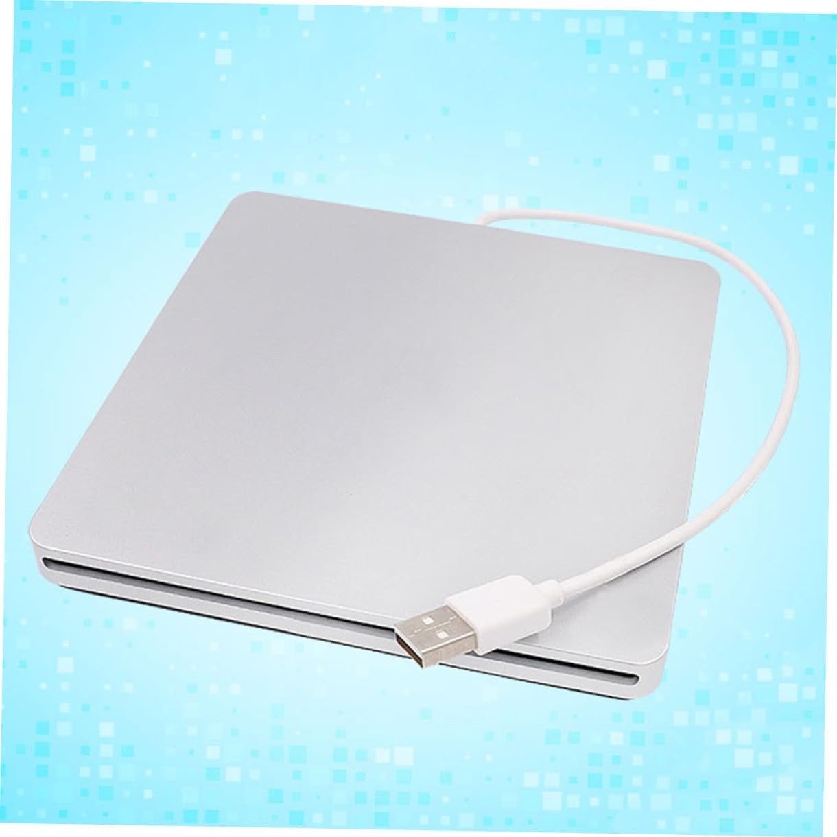 Mikikit External USB DVD Drive Burner Slot in Load Optical Drive for Laptop and DVD Rw with Pop-up Design No External Power Required Silver Finish
