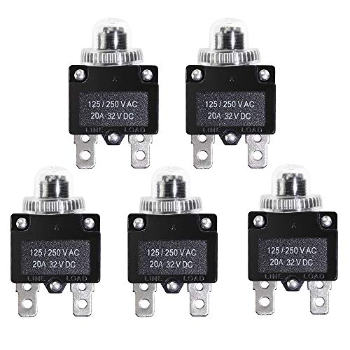 Fuzbaxy CA-CB0004 5Pcs 20Amp Circuit Breakers With Push Button Reset thumb #1