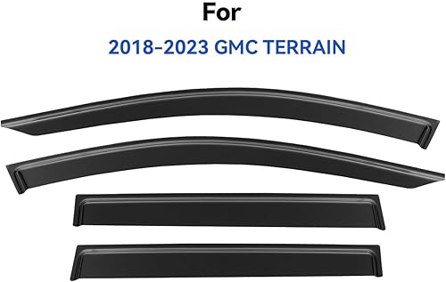 Miniatura 2 de YQAUTEC Viseras de ventana, protectores de lluvia para GMC Terrain 2018-2023, deflectores de viento de ventana, persianas de ventilación para