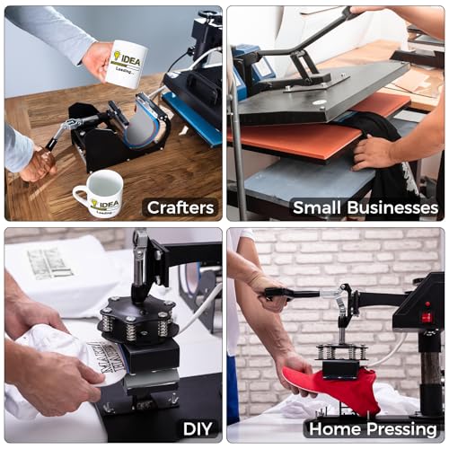 Lconvicely Transferpresse Matte – 4er-Set Hitzepresse Zubehör, 2 Größen (20×8,5 cm + 16,5×6,5 cm), hitzebeständig bis 220 °C, dicht & zuschneidbar, für DIY & Haushalt
