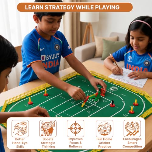Image of Ratna's International Cricket Floor Game Indoor Board Game for Kids Ages 7+ Years