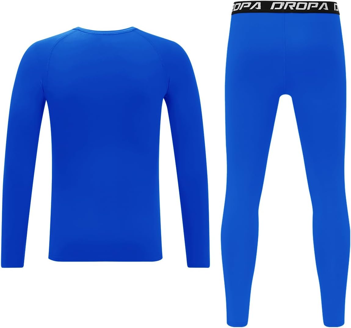 DEVOROPA Youth Boys Compression Shirts & Pants Kids Long Sleeve Undershirts Sports Leggings Athletic Base Layer Tights Set - Image 2