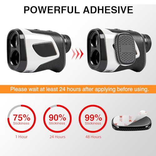 FEUNLEM Golf Rangefinder Magnetic Holder Mount, Range Finder Accessories with Strong Magnet for Golf Cart, Adhesive Secure Attachment, Easy Release (Black)