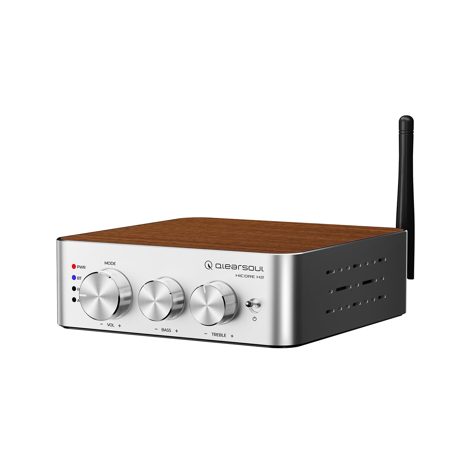 Qlearsoul HiCore H2 Amplificatore stereo Hi-Fi Bluetooth 5.4 - TI TPA3255 Classe D, uscita nominale 100W x2 (@4Ω), modalità BT anti-hijack, hub a 3 ingressi RCA/AUX/BT per altoparlanti passivi