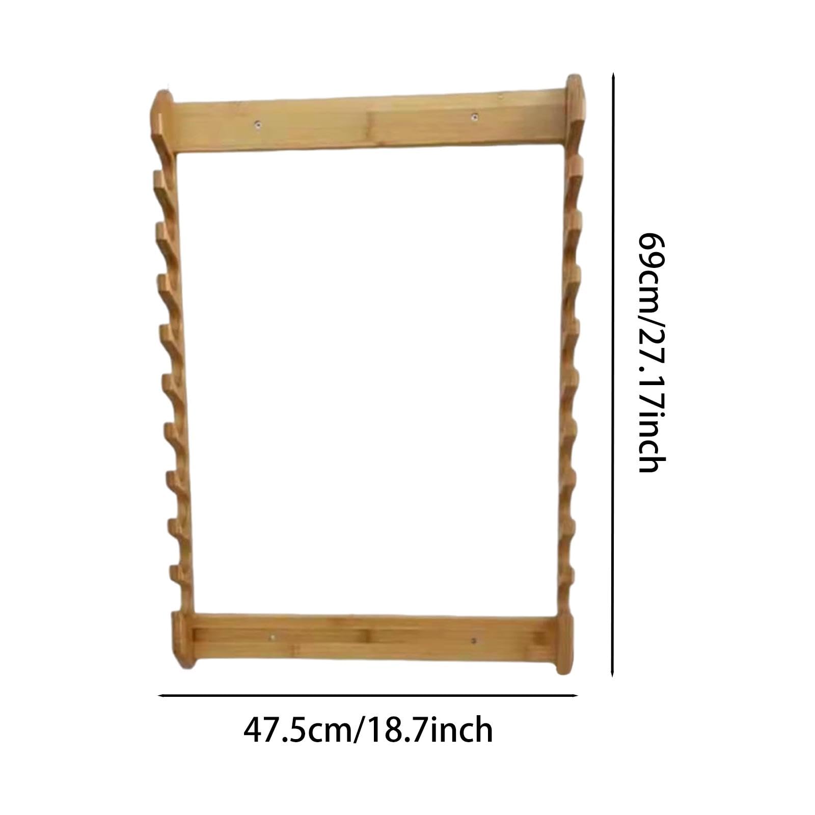 Porta Canne da Pesca, Organizer Multistrato in Legno, Supporto per Canne da Pesca, Espositore per Stecche da Biliardo, Ideale per Casa, Regal