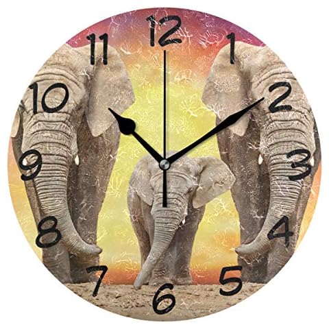 Reloj de pared DragonSwordlinsu COOSUN - Elefantes africanos Cover