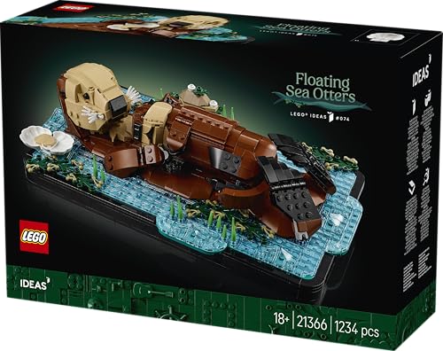 Image of LEGO Ideas Floating Sea Otters - Sea Animals Building Set for Adults - Fun Home Decor - 21366