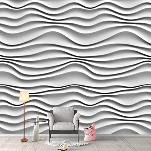 Rayas De Arte Abstracto Arte De La Pared Mural, Auto-Adhesivo 3D Mural Grande, Respetuoso Del Medio Ambiente Resistente A Las Manchas Dormitorio De Lujo De Papel Tapiz 140 (ancaHtoo) x 70 (aHto) cm