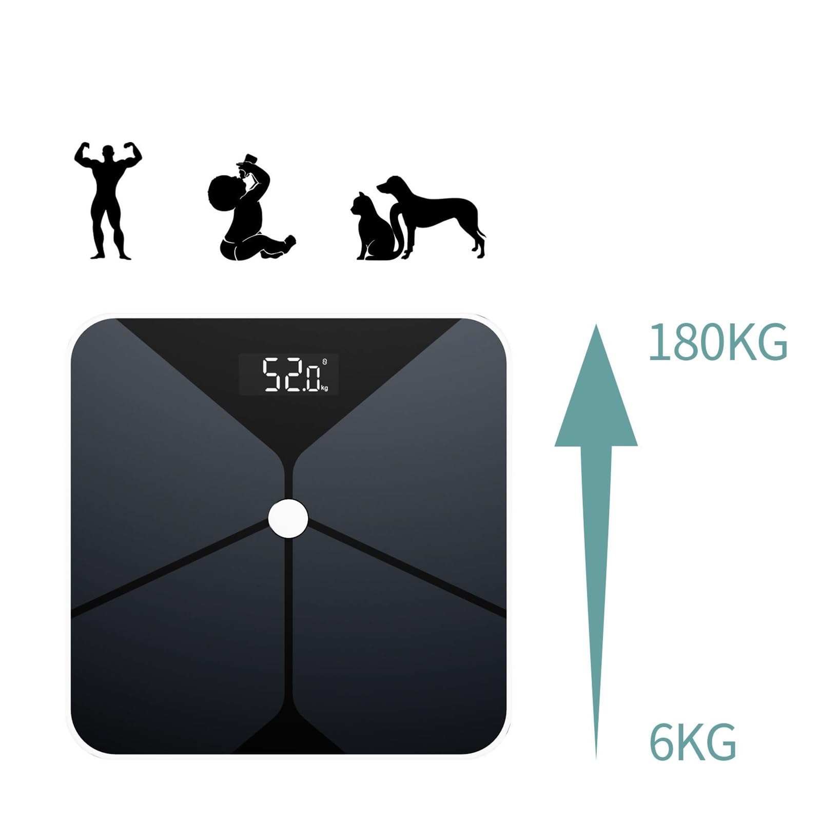 Bilancia Intelligente For Grasso Corporeo BagnoAnalisi Del'impedenza Bioelettrica 13 Metriche Corporee Bluetooth Elettronica Preciso E Facile Da Leggere