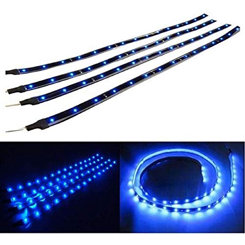 Tira LED azul impermeable 4 x 12" para auto y camión miniatura 6