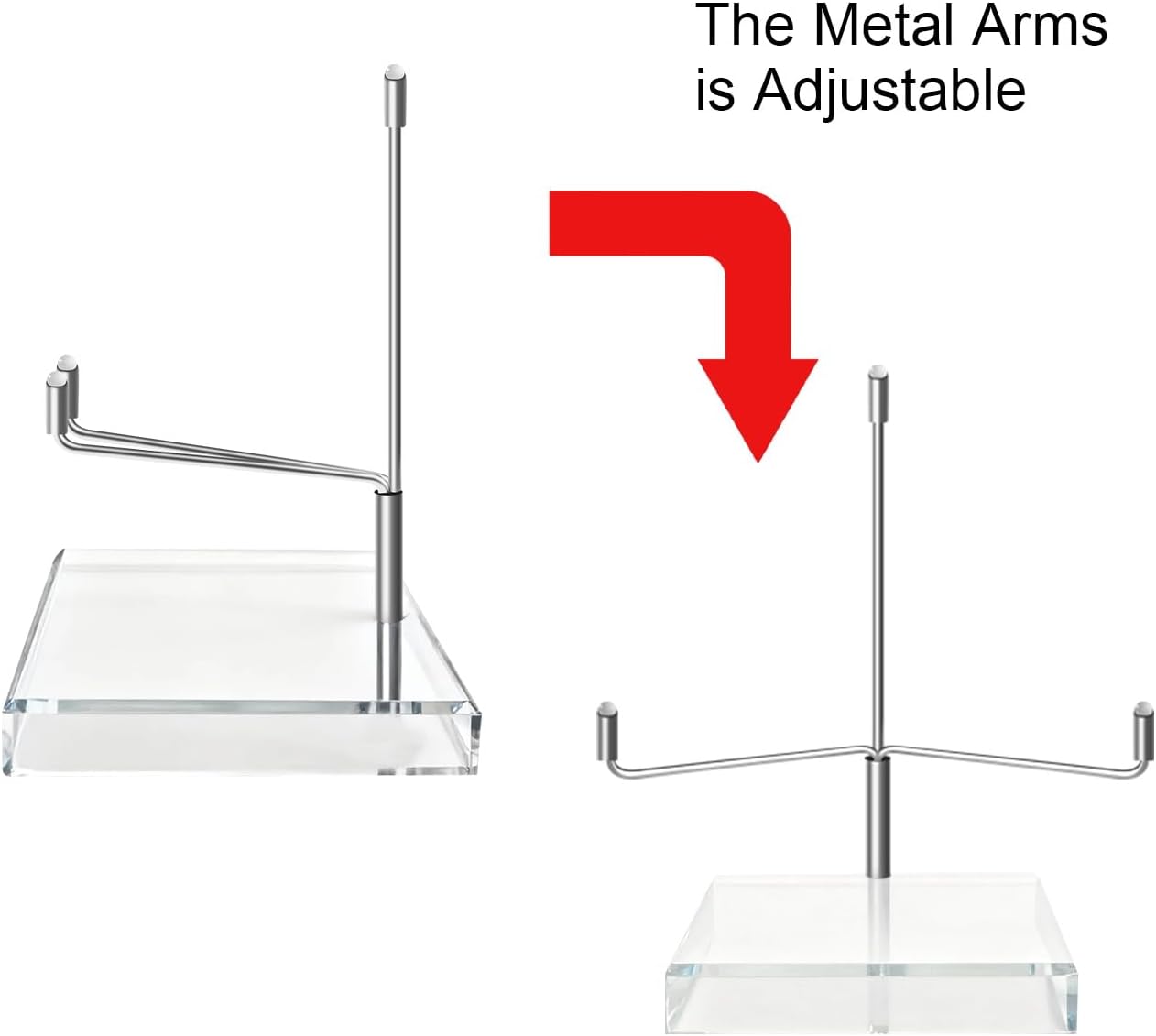 2Pcs 4 x 4 x 5 Inch Upgraded Large Crystal Holder Acrylic Display Stands