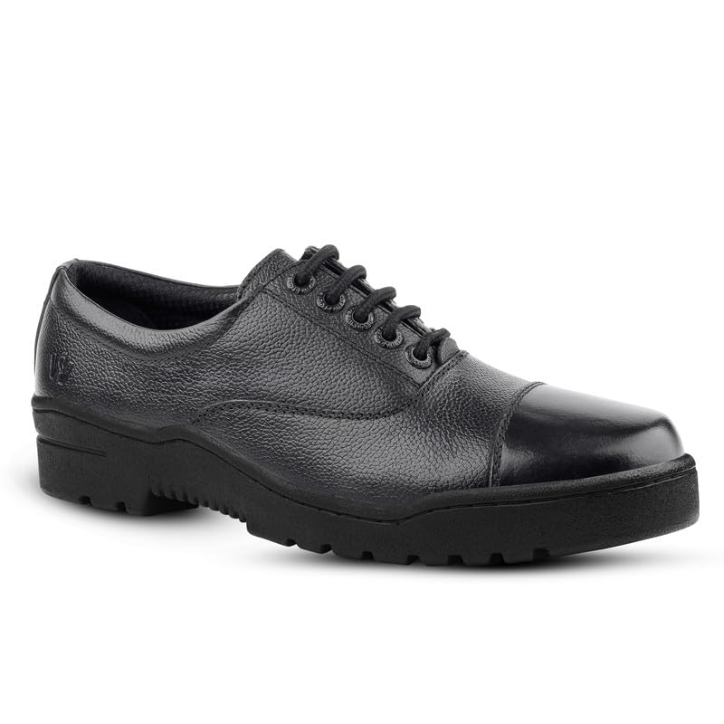 Oxford Black Police Shoes for Men | Leather Uniform Shoes | Slip Resistant Comfortable Duty Footwear-image-49