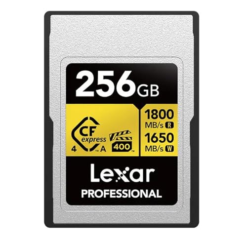Image of Lexar Professional Gold Series CFexpress 4.0 Type A Card 256GB, CFe Card up to 1800MB /s Read, VPG400, 8K Video CF Card, Memory Card Compatible with Sony Alpha Sony FX Cameras