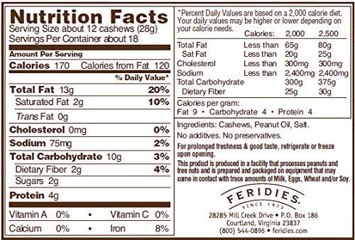 Miniatura 2 de FERIDIES Anacardos gigantes salados, 9 oz