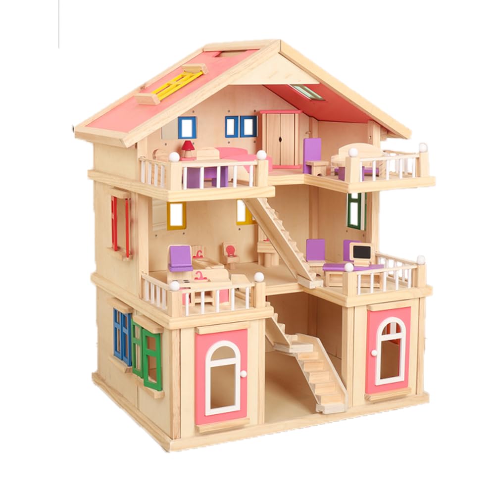 Amazon.co.jp: 3階建てシミュレーションヴィラ、家具付きドール Amazon.co.jp: 3階建てシミュレーションヴィラ、家具付きドール