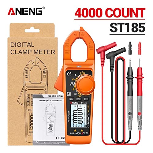 ST185 Smart Clamp Meter 4000 Cuentas Multímetro Digital de Rango Automático con Pantalla LCD Detector de Voltaje AC DC Corriente AC con Alarma - Naranja miniatura 3