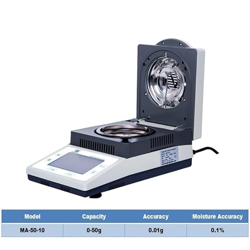 穀物水分計、 110g 0.05% 0.01% 0.1% タッチスクリーンデスクトップ穀物プロフェッショナル水分計テスター水分測定装置50g(MA-50-10)